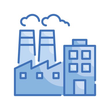 Eko endüstri vektörü Mavi seri ikon stili illüstrasyon. EPS 10 dosyası