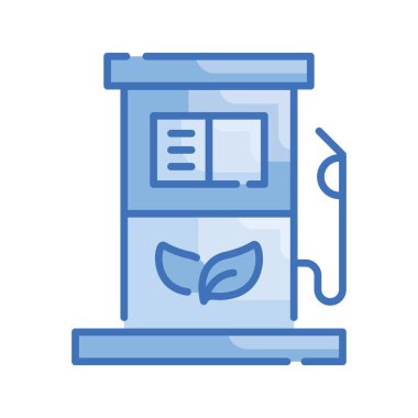 Eko yakıt vektörü Blue serisi ikon stili illüstrasyon. EPS 10 dosyası