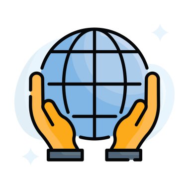 Gezegen vektörü doldurulmuş dış hat simgesi çizimini kaydet. EPS 10 dosyası