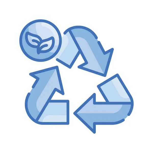 Recyklovatelný Vektor Modrá Řada Ikon Styl Ilustrace Soubor Eps — Stockový vektor