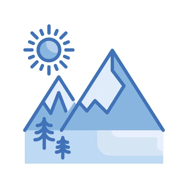 Vecteur Parc National Illustration Style Icône Série Bleue Fichier Eps — Image vectorielle