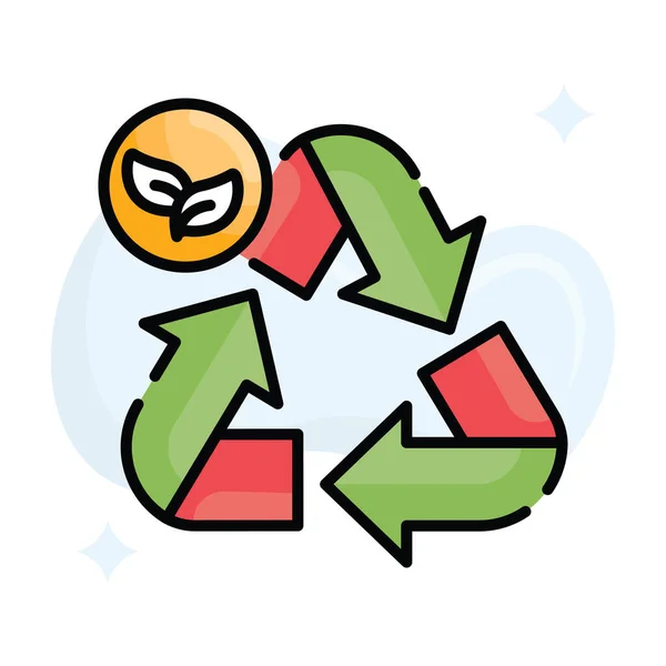 Recyklovatelný Vektor Ilustrace Stylu Ikony Vyplněného Obrysu Soubor Eps — Stockový vektor