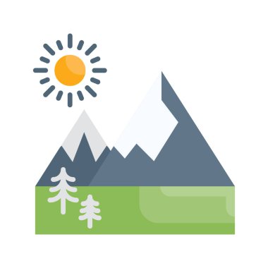 Ulusal Park Vektörü Düz simge stili illüstrasyon. EPS 10 dosyası