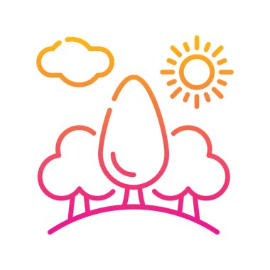 Bakire orman vektörü Gradyan simgesi çizimi. EPS 10 dosyası