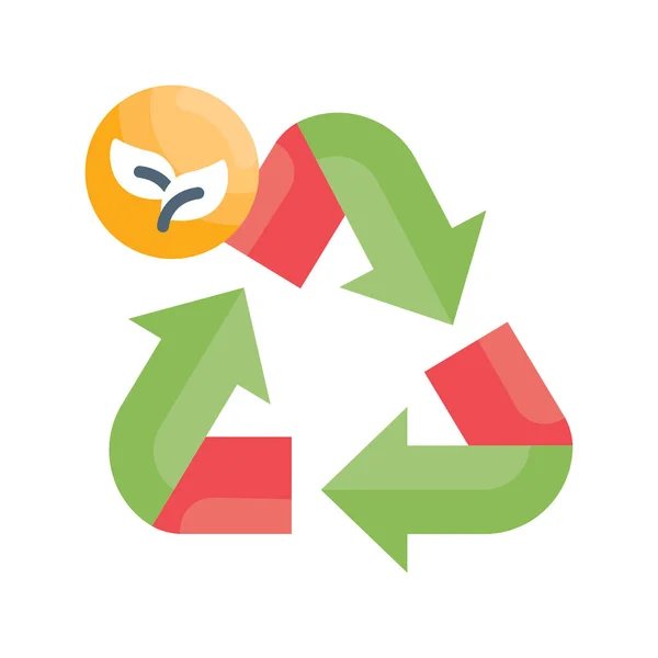 Vetor Reciclável Ilustração Estilo Ícone Plano Arquivo Eps — Vetor de Stock