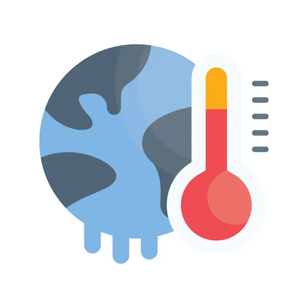 Παγκόσμια Υπερθέρμανση Διάνυσμα Επίπεδη Εικόνα Στυλ Εικονίδιο Αρχείο Eps — Διανυσματικό Αρχείο