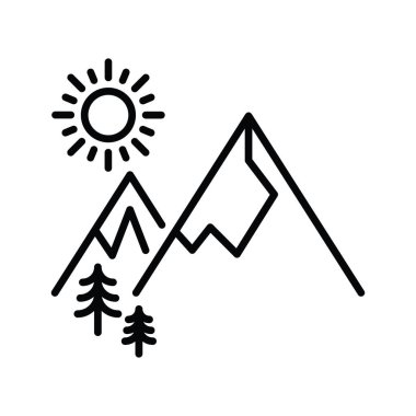 Ulusal Park vektör ana hatları simge biçimi illüstrasyonu. EPS 10 dosyası