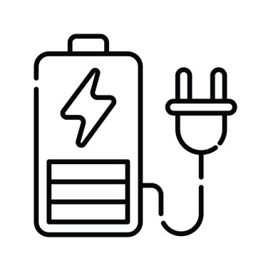 Batarya vektör taslağı simge biçimi illüstrasyonu. EPS 10 dosyası
