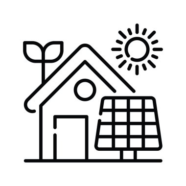 Eko ev vektör taslağı simge biçimi illüstrasyonu. EPS 10 dosyası