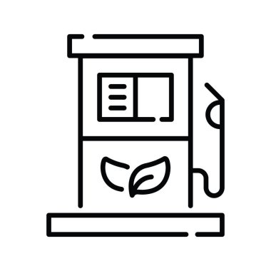 Eko yakıt vektör taslağı ikon stili illüstrasyonu. EPS 10 dosyası