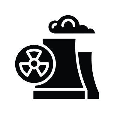 Radyasyon vektörü katı simge biçimi illüstrasyonu. EPS 10 dosyası