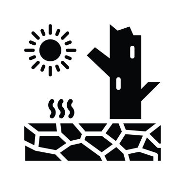 Çöl vektörü Solid simge biçimi illüstrasyonu. EPS 10 dosyası