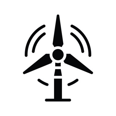 Eko türbin vektörü Katı simge biçimi illüstrasyonu. EPS 10 dosyası