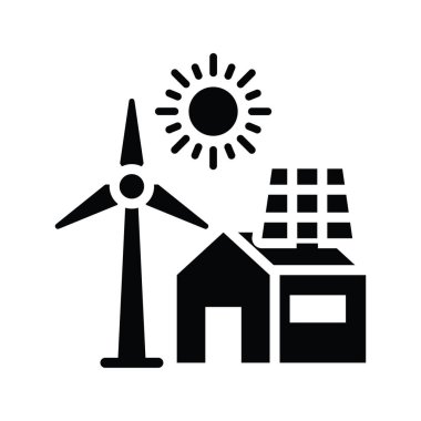 Alternatif enerji vektörü Solid simge biçimi illüstrasyonu. EPS 10 dosyası