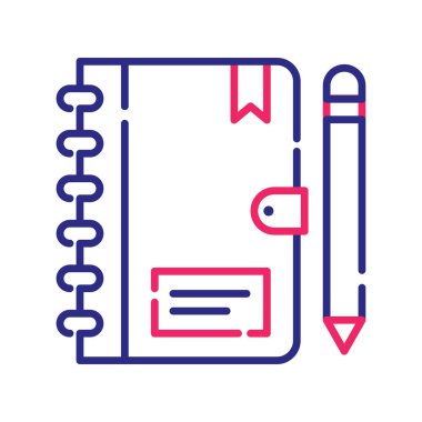 defter vektörü 2 renk simgesi çizimi. EPS 10 Dosyası