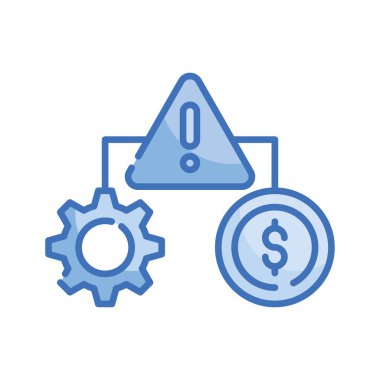 Risk yönetimi vektörü Blue serisi simge biçimi illüstrasyonu. EPS 10 Dosyası
