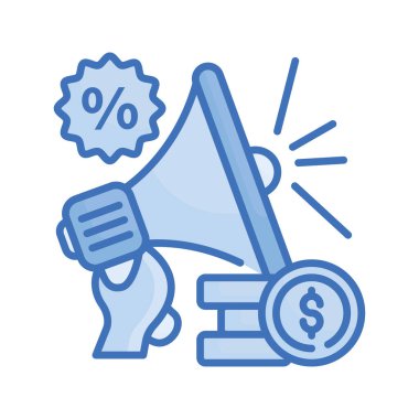 vergi tanıtım vektörü Blue serisi simge biçimi illüstrasyonu. EPS 10 Dosyası