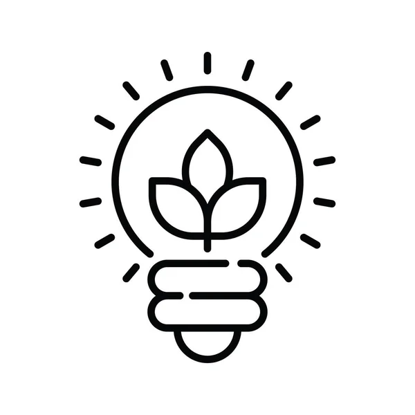 Eco Glühbirnen Vektor Umreißen Symbol Stil Illustration Eps Datei — Stockvektor
