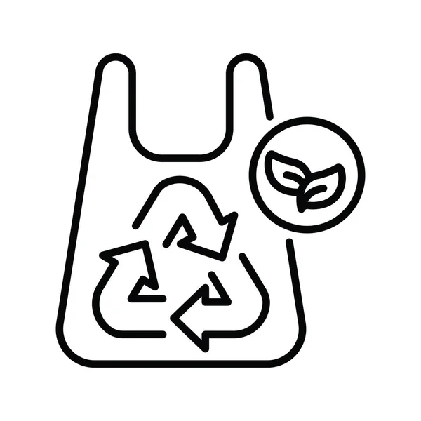 Eco Bag Vektorový Obrys Ikony Styl Ilustrace Soubor Eps — Stockový vektor