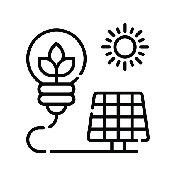 Yeşil Enerji Vektörü Ana Hatları Simge Biçimi Illüstrasyonu Eps Dosyası — Stok Vektör