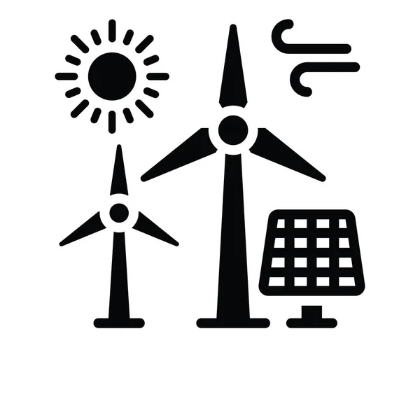 Ανανεώσιμη Ενέργεια Διάνυσμα Στερεά Εικόνα Στυλ Αρχείο Eps — Διανυσματικό Αρχείο