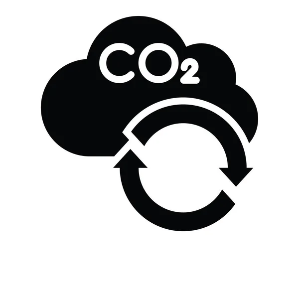 Karbon Döngüsü Vektörü Katı Simge Biçimi Illüstrasyonu Eps Dosyası — Stok Vektör