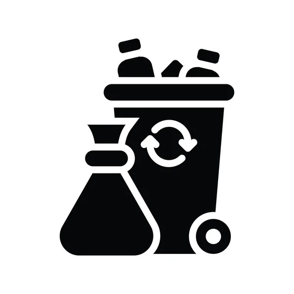 Vektor Recyklace Odpadu Ilustrace Stylu Ikon Pevných Částic Soubor Eps — Stockový vektor