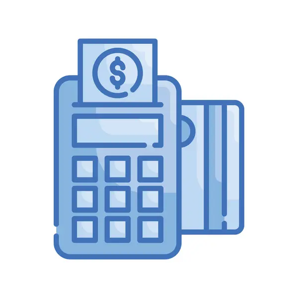 Atm Payment Vector Μπλε Εικονογράφηση Στυλ Σειράς Αρχείο Eps — Διανυσματικό Αρχείο