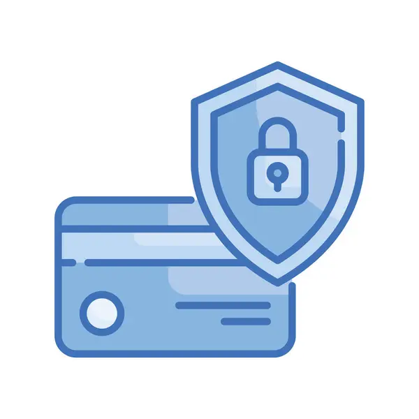 Vector Seguridad Pago Icono Serie Azul Estilo Ilustración Archivo Eps — Vector de stock