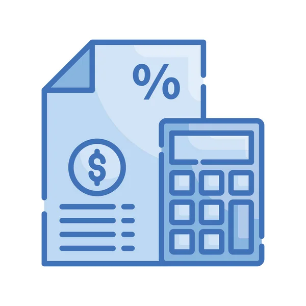 Steuerkalkulationsvektor Blaue Icon Darstellung Eps Datei — Stockvektor