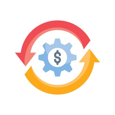 para yönetimi vektörü Düz simge stili illüstrasyon. EPS 10 Dosyası