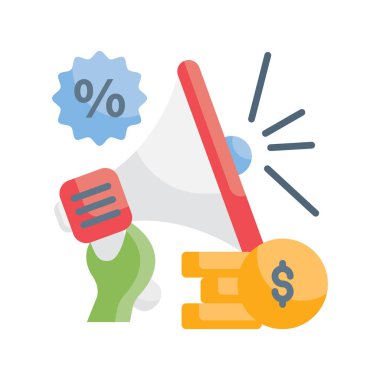 vergi tanıtım vektörü Düz simge biçimi illüstrasyonu. EPS 10 Dosyası