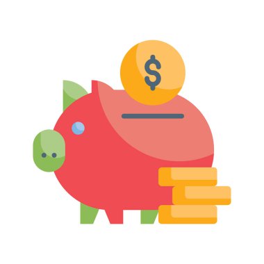 para tasarruf vektörü Düz simge biçimi illüstrasyonu. EPS 10 Dosyası