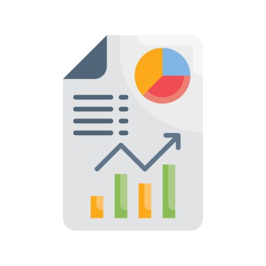 İstatistiksel değerlendirme vektörü Düz simge biçimi illüstrasyonu. EPS 10 Dosyası