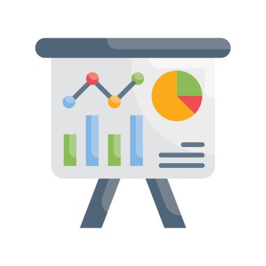 iş grafiği vektörü Düz simge biçimi illüstrasyonu. EPS 10 Dosyası