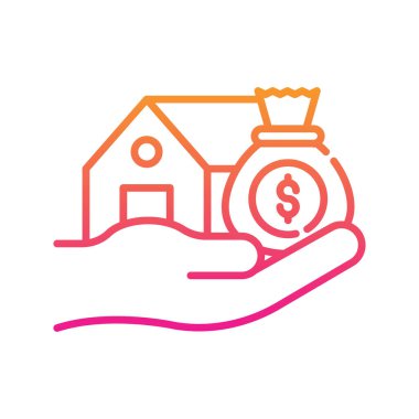 Ev kredisi Gradyan simgesi çizimi. EPS 10 Dosyası