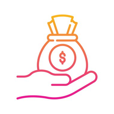 Dolarlık torba vektörü Gradyan simgesi çizimi. EPS 10 Dosyası