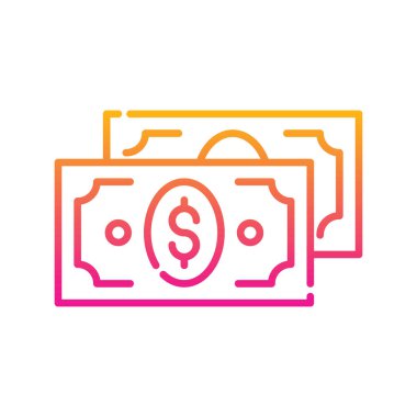 Dolar para vektörü Gradyan simgesi çizimi. EPS 10 Dosyası