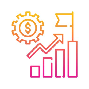 Finans geliştirme vektörü Gradyan simgesi çizimi. EPS 10 Dosyası