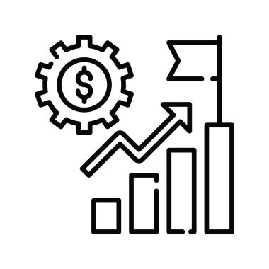 Finansman geliştirme vektörü ana hatları simge biçimi illüstrasyonu. EPS 10 Dosyası