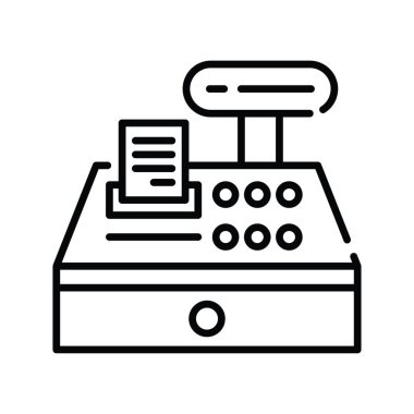 Ödeme makinesi ana hatları simge biçimi illüstrasyonu. EPS 10 Dosyası