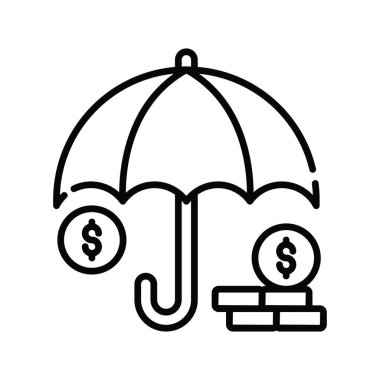 İş koruma vektörü ana hatları simge biçimi illüstrasyonu. EPS 10 Dosyası