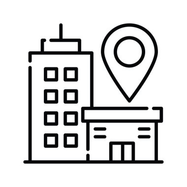 iş konumu vektör ana hatları simge biçimi illüstrasyonu. EPS 10 Dosyası