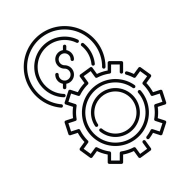 finansal ayarlar vektör ana hatları simge biçimi illüstrasyonu. EPS 10 Dosyası