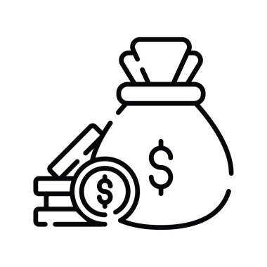 Nakit toplama vektör ana hatları simge biçimi illüstrasyonu. EPS 10 Dosyası