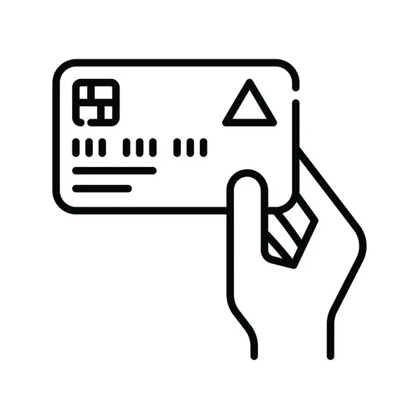 Kreditkartenzahlung Vektor Umreißen Symbol Stil Illustration Eps Datei — Stockvektor