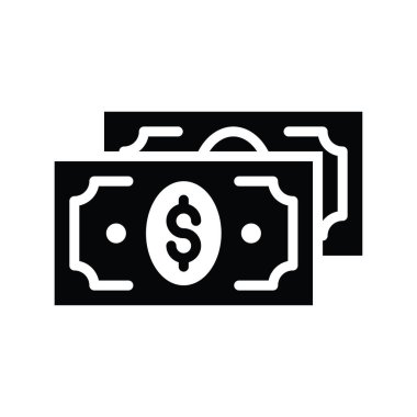 Dolar parası vektörü katı ikon stili çizim. EPS 10 Dosyası