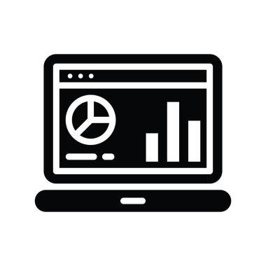 iş web sitesi vektörü katı simge biçimi illüstrasyonu. EPS 10 Dosyası