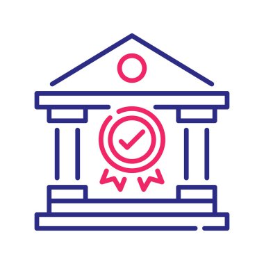 Akredite edilmiş vektör İki renk çizgisi simgesi çizimi. EPS 10 dosyası