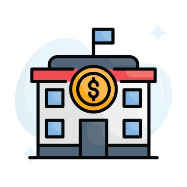 Özel okul vektörü ana hatları simge biçimi illüstrasyonunu doldurdu. EPS 10 dosyası